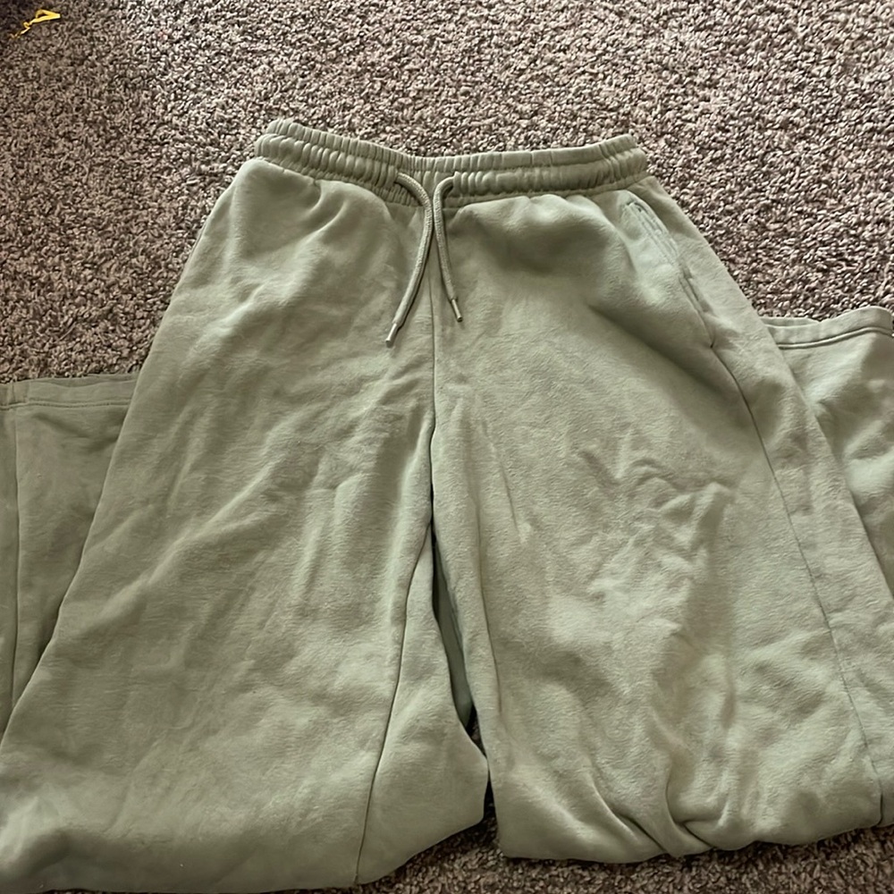 Wide leg green sweats!